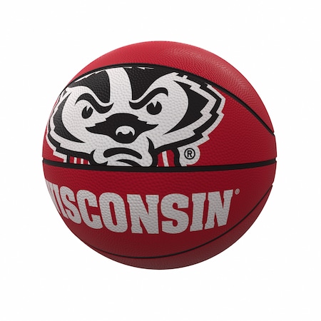 Logo Brands Wisconsin Mascot Official-Size Rubber Basketball 244-91FR-1